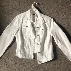 white jean jacket